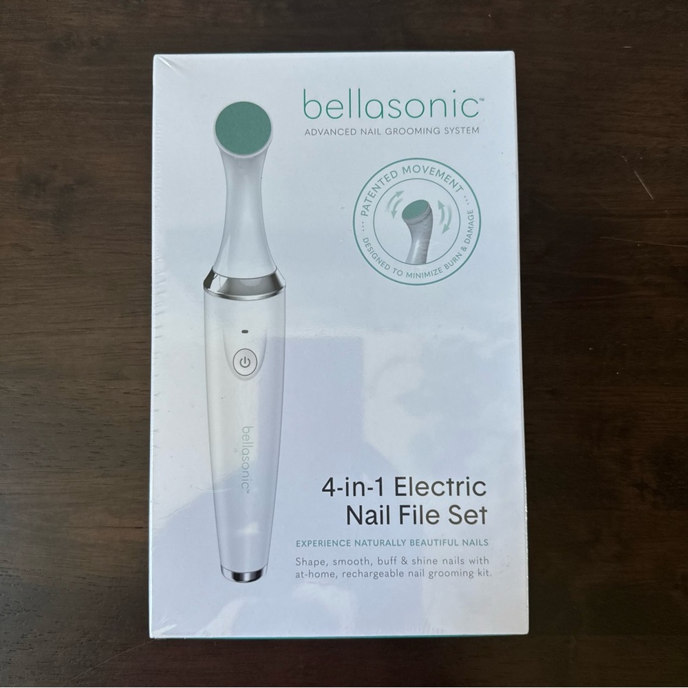 Bellasonic White Electric Nail File Set 4-in-1 Rechargeable 
Nail File Set new